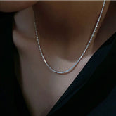 Twisted Rope Chain Necklace – Sparkling Silver Stainless Steel | GOYAH