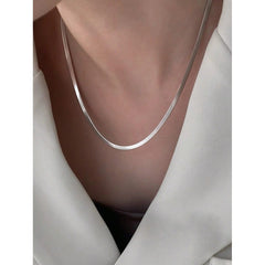 Herringbone Chain Necklace for Men & Women | Flat Snake Link | Stainless Steel | GOYAH