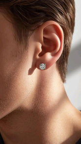 Minimalist Silver Stainless Steel Stud Earringsdim