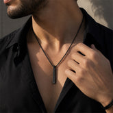 Ayat Bar Pendant Necklace – Stainless Steel | Black & Silver