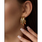 Triple Layer Chunky Hoop Earrings – 18K Gold-Plated Stainless Steel