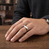 Minimalist Signet Ring for Men & Women | Flat Bar Stainless Steel Ring | GOYAH