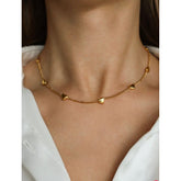 Gold Heart Necklace | Puffy Heart Charm Chain Necklace | GOYAH