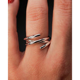 Multi-Line Wrap Ring – Stainless Steel | Adjustable| Spiral Stacked Band Ring | GOYAH