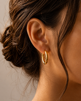 Oval Chunky Hoop Earrings