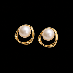 Pearl Halo Stud Earrings