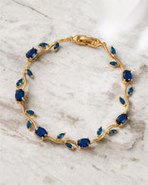 Gold Vine Tennis Bracelet | Marquise Crystal Leaf Bracelet | Statement Jewelry | GOYAH