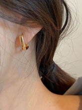 Square Tube Open Hoop Earrings