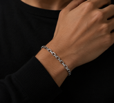 Silver Box Link Bracelet for Men & Women