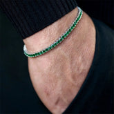 Emerald Tennis Bracelet – Premium Stainless Steel Green Crystal Bracelet for Men & Women