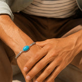 Blue Stone Chain Bracelet for Men | Stainless Steel