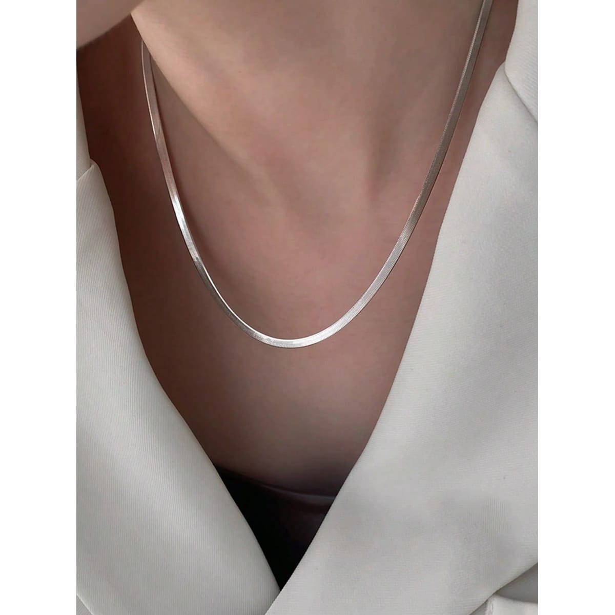 Herringbone Chain Necklace for Men & Women | Flat Snake Link | Stainless Steel | GOYAH