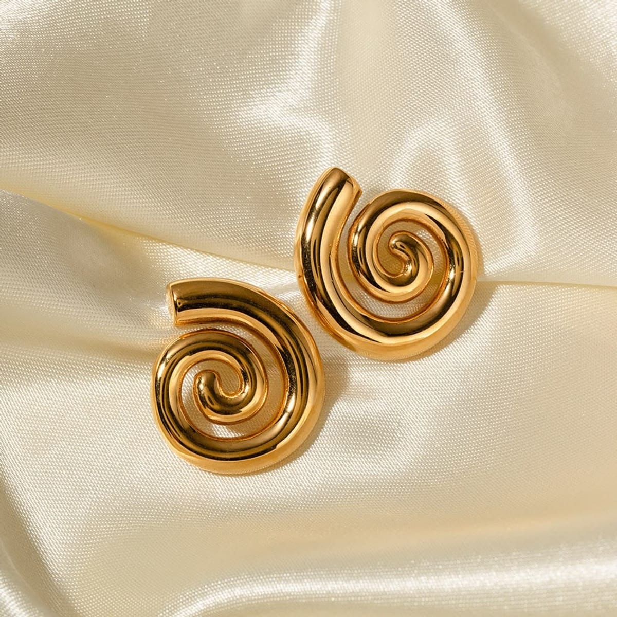 Gold Spiral Necklace & Earrings Set | Swirl Pendant Jewellery | GOYAH