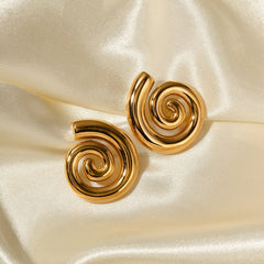 Gold Spiral Necklace & Earrings Set | Swirl Pendant Jewellery | GOYAH