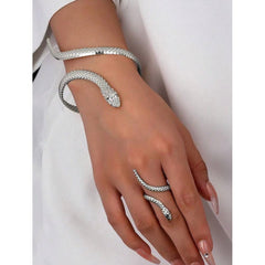 Serpent Coil Cuff & Ring Set | Gold Snake Bracelet & Ring Set, Stainless Steel | GOYAH