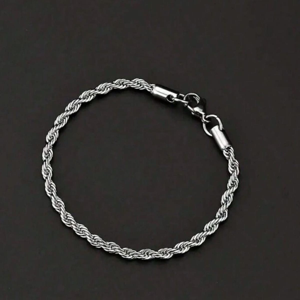 Men’s Silver Rope Chain Bracelet – Twisted Link Design | GOYAH