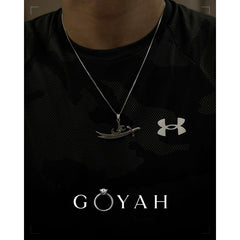 Zulfiqar Box Chain Necklace | Stainless Steel Silver Chain for Men | GOYAH