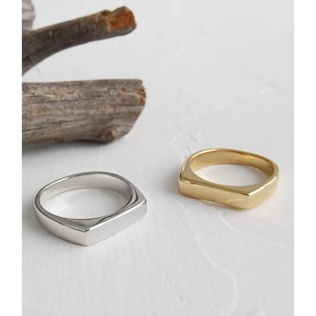 Minimalist Signet Ring for Men & Women | Flat Bar Stainless Steel Ring | GOYAH