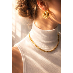 Triple Layer Chunky Hoop Earrings – 18K Gold-Plated Stainless Steel