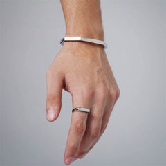 Minimalist Geometric Cuff Bracelet – Stainless Steel Unisex