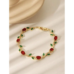Gold Vine Tennis Bracelet | Marquise Crystal Leaf Bracelet | Statement Jewelry | GOYAH