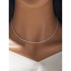 Twisted Rope Chain Necklace – Sparkling Silver Stainless Steel | GOYAH