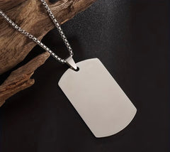 Men’s Gold Herringbone Chain Necklace – Tag Pendant | GOYAH