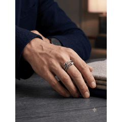 Twisted Wire Cuff Ring – Open Cable Ring with Bullet Tips| Adjustable | GOYAH