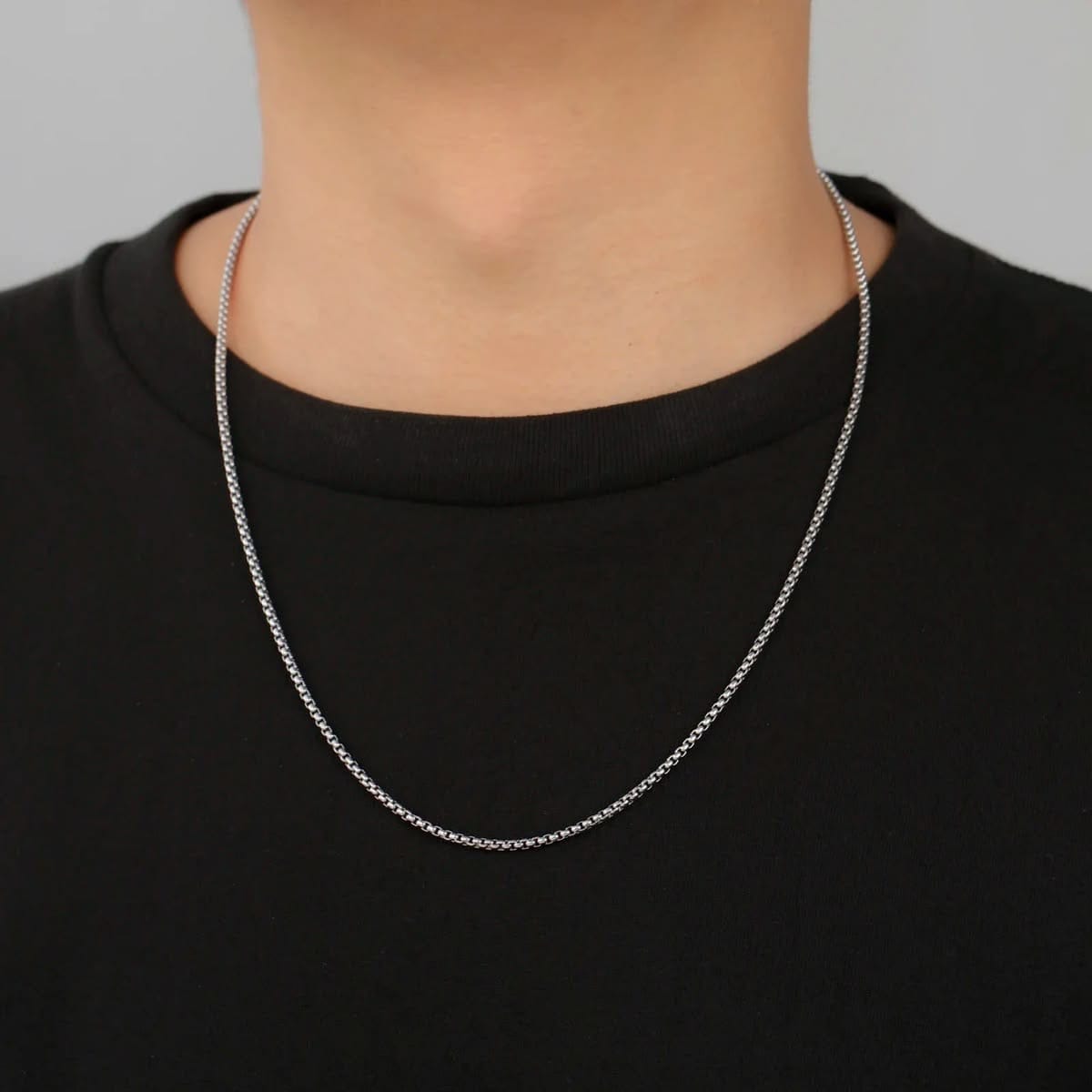 Round Box Chain Necklace for Men & Women (2.7mm) | Stainless Steel | Layering Chain | GOYAH