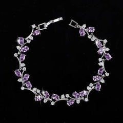 Amethyst Vine Bracelet – Silver Purple Zircon Bracelet for Women | GOYAH