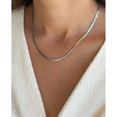 Herringbone Chain Necklace for Men & Women | Flat Snake Link | Stainless Steel | GOYAH