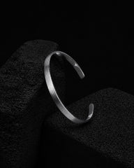 Minimalist Silver Cuff Bracelet - Stainless Steel Open Bangle Jewellery