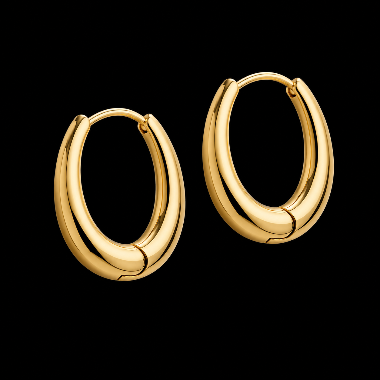 Oval Chunky Hoop Earrings