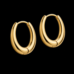 Oval Chunky Hoop Earrings