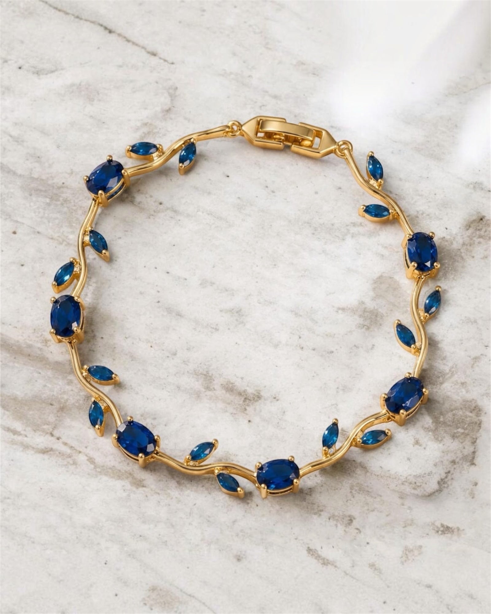 Gold Vine Tennis Bracelet | Marquise Crystal Leaf Bracelet | Statement Jewelry | GOYAH