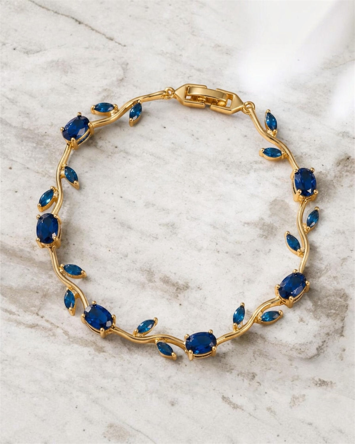 Gold Vine Tennis Bracelet | Marquise Crystal Leaf Bracelet | Statement Jewelry | GOYAH