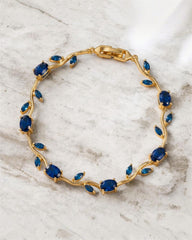 Gold Vine Tennis Bracelet | Marquise Crystal Leaf Bracelet | Statement Jewelry | GOYAH