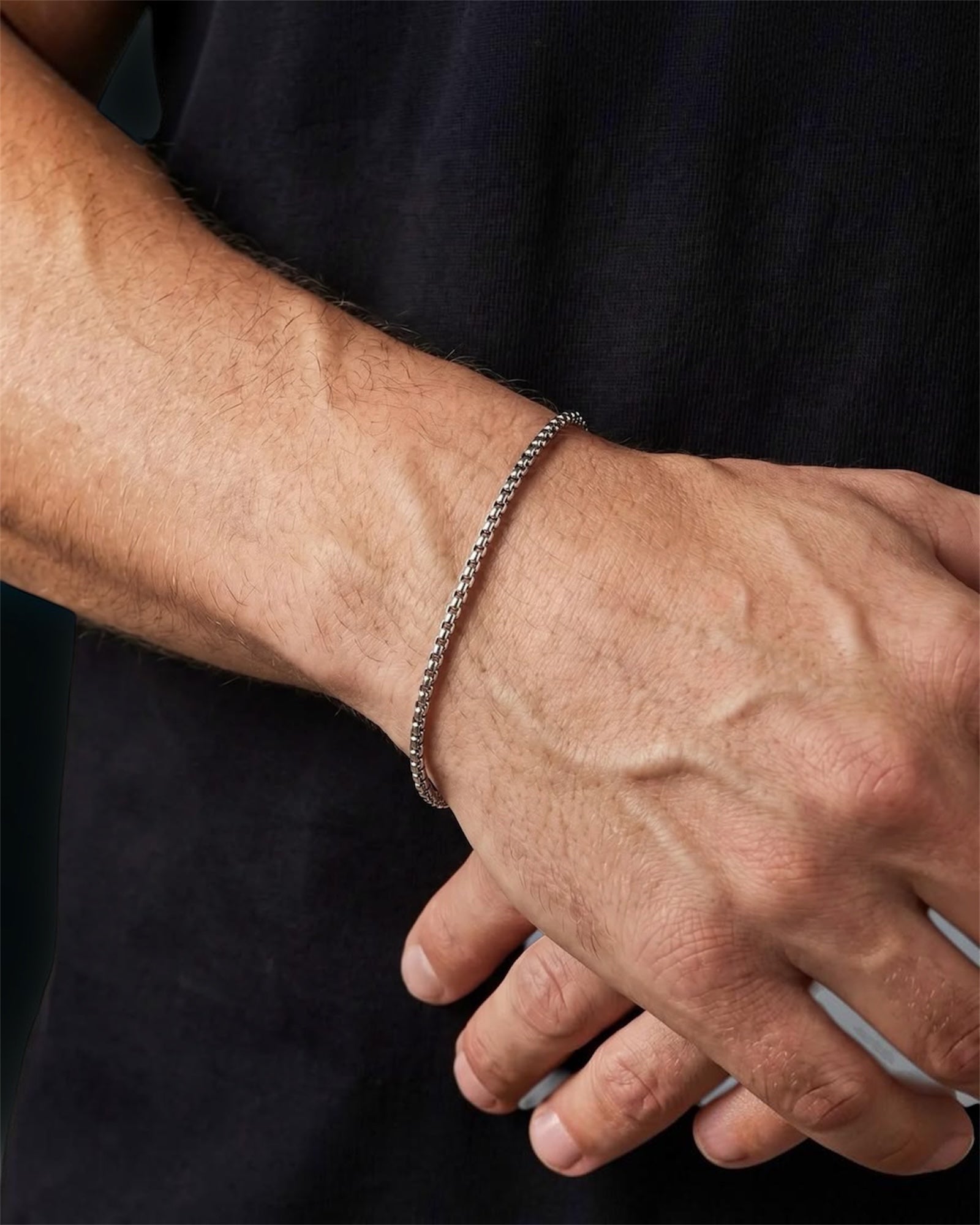 Box Chain Bracelet for Men & Women | Stainless Steel | Waterproof, Tarnish-Free | GOYAH