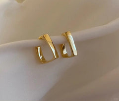 Square Tube Open Hoop Earrings