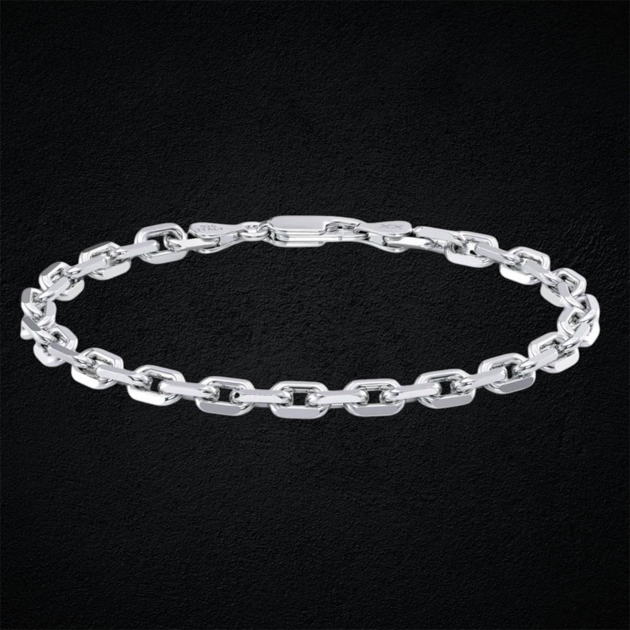 Silver Box Link Bracelet for Men & Women