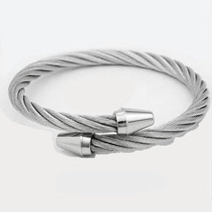 Twisted Wire Cuff Ring – Open Cable Ring with Bullet Tips| Adjustable | GOYAH