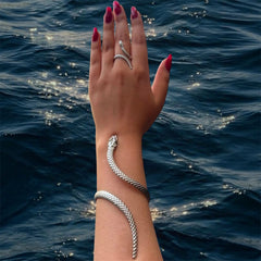 Serpent Coil Cuff & Ring Set | Gold Snake Bracelet & Ring Set, Stainless Steel | GOYAH