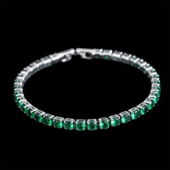 Emerald Tennis Bracelet – Premium Stainless Steel Green Crystal Bracelet for Men & Women