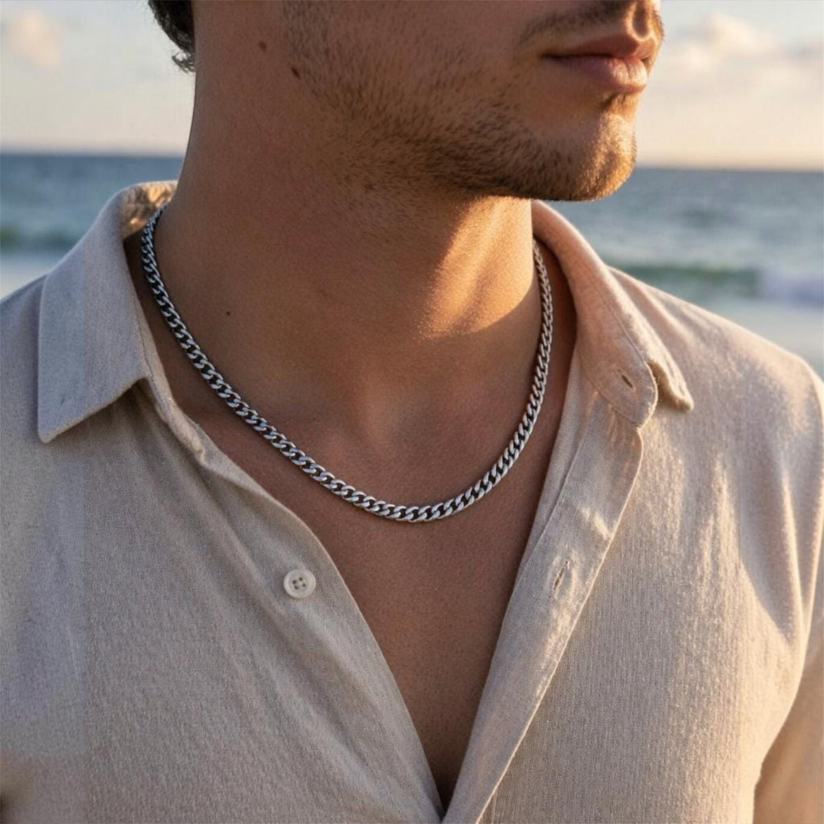Cuban Link Chain Necklace – Premium Stainless Steel | Silver