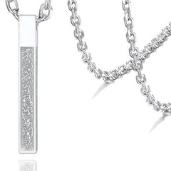 Ayat Bar Pendant Necklace – Stainless Steel | Black & Silver