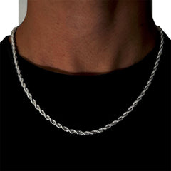 Bundle of 2- Rope Chain Bracelet Duo – Twisted Silver Stainless Steel | GOYAH