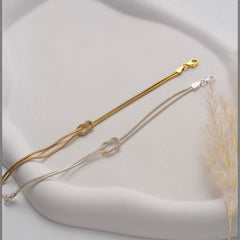 Couple Bracelet Set | Knot Snake Chain | Free Gift Box