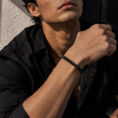 Noir Link Bracelet — Minimal Black Stainless Steel Bracelet